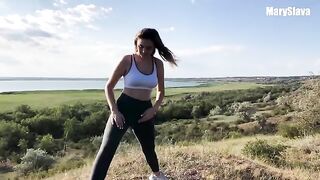 A girl is having fun with her boyfriend outdoors, exploring their passion in nature