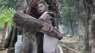 The Dark Elf gets her pussy smashed by a monster cock
