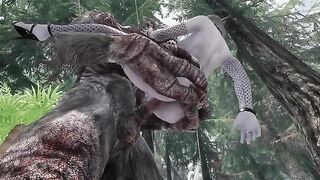The Dark Elf gets her pussy smashed by a monster cock