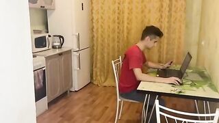 The computer broke down, so the girl called a friend for help