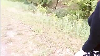 An Asian girl gets fucked outdoors by a stranger in a new city