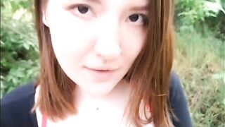 An Asian girl gets fucked outdoors by a stranger in a new city