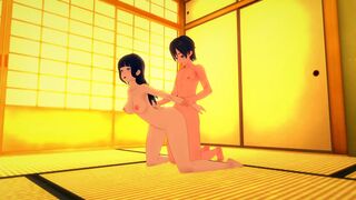 Hinata Hyuga, shy Naruto character, fucked by classmate in POV riding