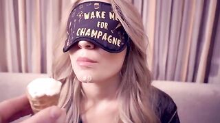 A beauty named Dozza got lost and received a cumshot in her mouth