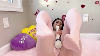 Violet Myers fucks herself on Valentine's Day in a sensual scene