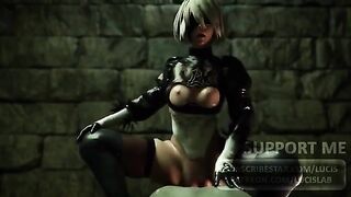 Nier Automata 2B sex compilation with sound