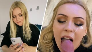 A beautiful neighbor came to visit and received an amazing blowjob