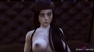 Ada Wong from Resident Evil gets captured and fucked by a zombie police officer