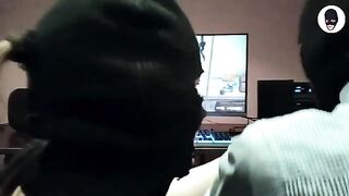 Slobbering blowjob with intense deepthroat action in Cuphead