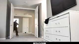 A hot babysitter, Joslyn James, gets fucked hard by her boss in a steamy scene
