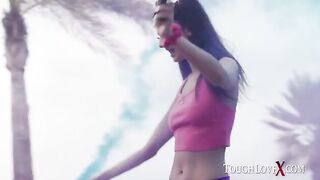 Skinny babe Eliza Ibarra gets manhandled by Karl Toughlove