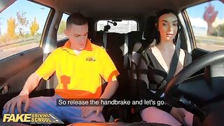 A hot student is having an affair with her fake driving school teacher