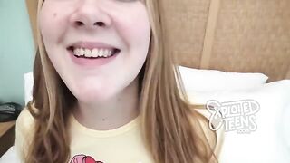 Redhead with freckles and bright pubic hair has sex on cam