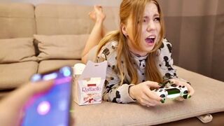 The guy finishes on Lovense, then Kisankanna fucks in the mouth