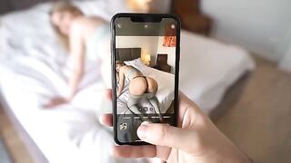 My stepsis distracted me from work and got a huge cum in pussy