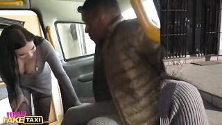 A big black cock for the huge natural tits of fake taxi driver Sofia Lee