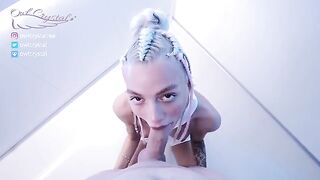 Petite OwlCrystal gets her ass banged hard in a rough session