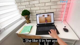 A stepson got caught by his gorgeous stepmom in a compromising situation