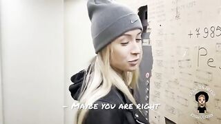 A sexy blonde gets her husband to watch as she sucks her neighbor's huge cock