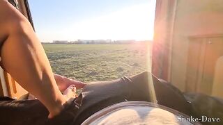 A guy fucked his girl in a camper on the open road