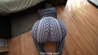 Girl stuck in yoga pants, stepbrother helped her