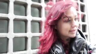 German redhead college girl Ria Red fucked on casting