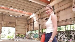 Blonde busty slut Verena Maxima gets fucked on the street by Public Agent