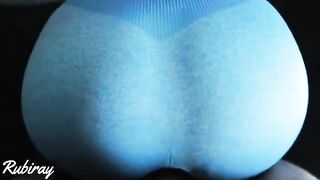 My best friend fucked me doggy, his cum dripped on my tight pussy in ripped yoga pants