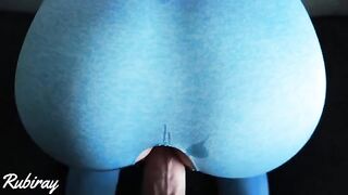 My best friend fucked me doggy, his cum dripped on my tight pussy in ripped yoga pants