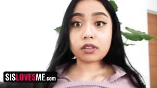 The lucky guy fucks his stepsister Luna Mills to keep her secret