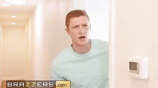 Mellanie Monroe got stuck while setting up the laundry rack and her stepson helped
