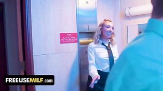 Hot bathroom attendant gives extra special treatment to club-goers in the most intimate way