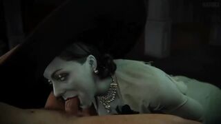 The woman with long hair is doing blowjob with a mask - Evil Audio