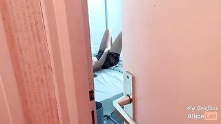 I watch my half-sister as she masturbates then I offered her my cock and she accepted!