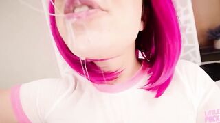 Freaky Lil’ slut gets a face full of cum after cum!! Multiple cumshot compilation