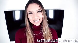 A beautiful tall girl, Kimora Quin, loves the feeling of a cock down her throat