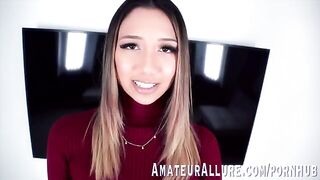 A beautiful tall girl, Kimora Quin, loves the feeling of a cock down her throat