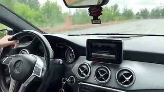 Hot babe buys a used car and fucks the seller in the car, dialogues in Italian