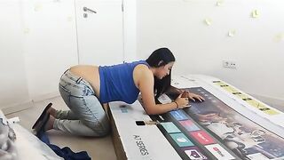 My stepmom fucks through a box hole, thinking it was my dad, what a nutcase!