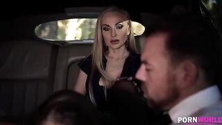 The driver got fucked with the busty bombshell and her friend