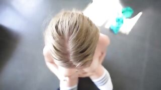 A sweet gym girl got fucked hard by a guy with big cock