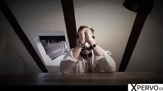 Two step sisters are sharing their new sex slave in this hot scene