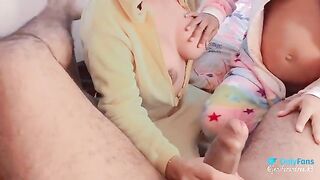 A trio with a 6 months pregnant woman is just great