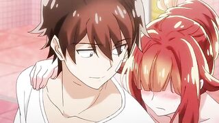 A redhead tsundere girl with small tits gets fucked in missionary after a relaxing massage