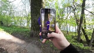 A guy came to the wood and got his dick in mouth