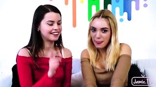 The guy fucked the mouths of two hot girls