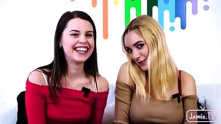 The guy fucked the mouths of two hot girls