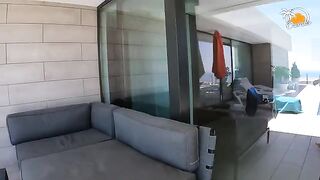 Blonde Yuli in socks seduced her boyfriend for passionate sex