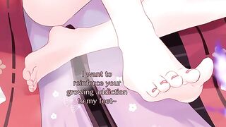 Yae Miko's 5-minute fuck with her feet, showcasing her amazing pussy power in Genshin Impact