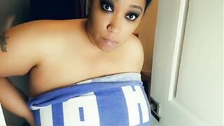 Ebony BBW gets cornered and fucked by her stepson in the closet